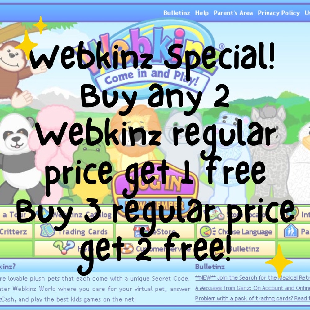 WEBKINZ SPECIAL UNTIL THEY’RE ALL GONE!